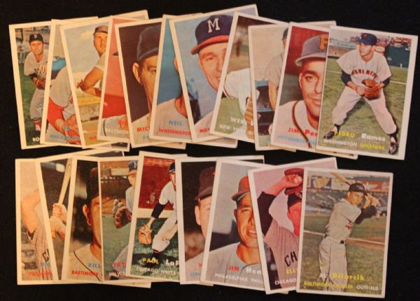 1957 Topps Lot of 43 Mid-Series Cards 