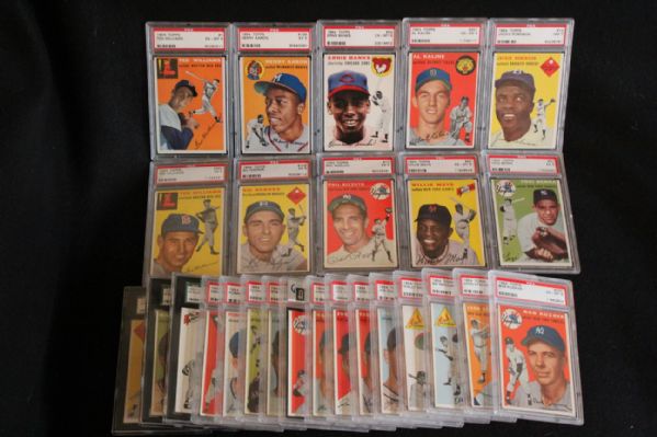 1954 Topps Complete Set Graded & Raw w/ Aaron RC PSA 5