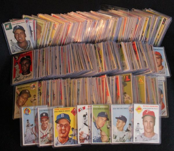 1954 Topps Complete Set Graded & Raw w/ Aaron RC PSA 5