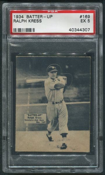 1934 Batter-Up #169 Ralph Kress PSA 5 EX