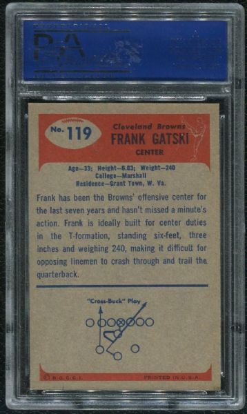 1955 Bowman #119 Frank Gatski PSA 8 NM-MT