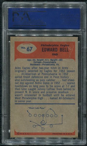 1955 Bowman #67 Eddie Bell PSA 8 NM-MT