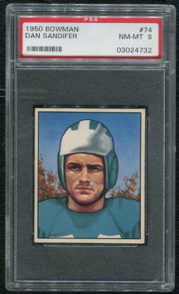 1950 Bowman #74 Dan Sandifer PSA 8 NM-MT