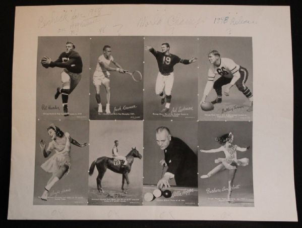 1948 Exhibits Champions Uncut Proof Sheet w/ Luckman & Turner