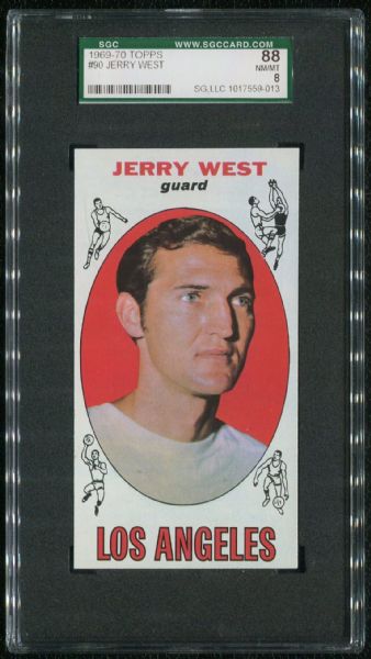 1969-70 Topps #90 Jerry West SGC 88 NM-MT 8