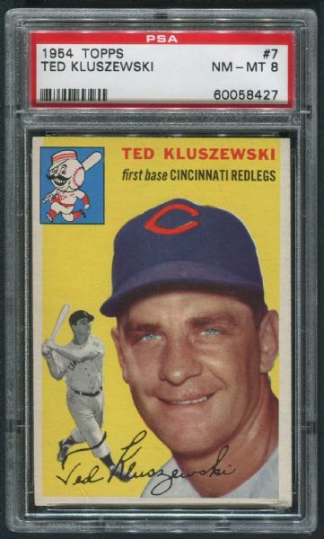 1954 Topps #7 Ted Kluszewski PSA 8 NM-MT