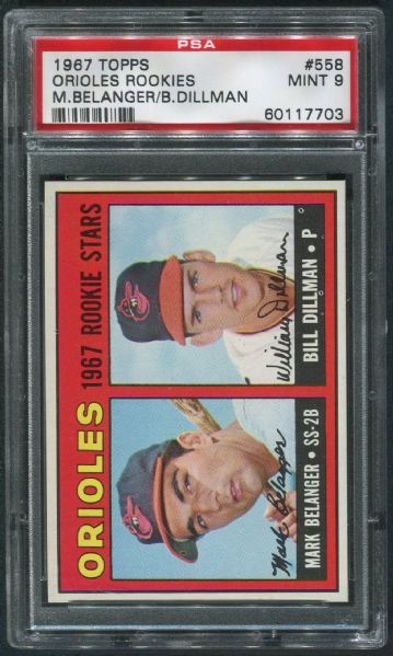 1967 Topps #558 Orioles Rookies w/ Belanger PSA 9 MINT