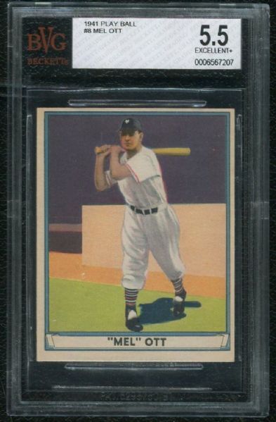 1941 Play Ball #8 Mel Ott BVG 5.5 EX+