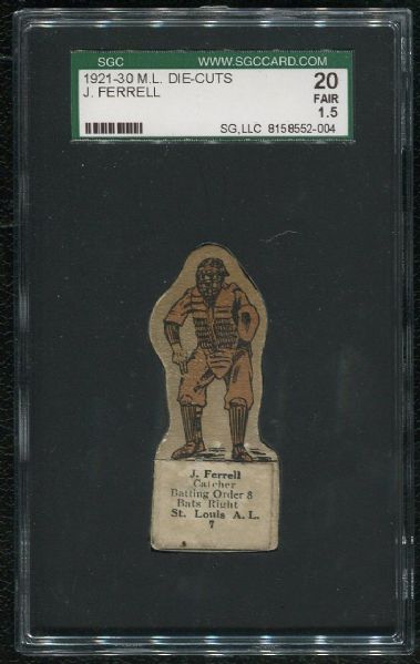 1921-30 M.L. Die-Cuts J. Ferrell SGC 20 Fair 1.5