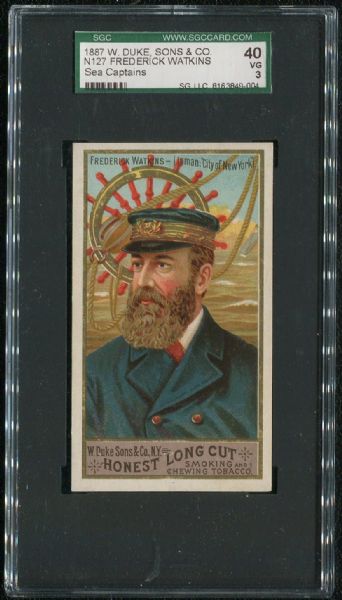 1887 N127 Duke Sea Captains Frederick Watkins SGC 40 VG 3