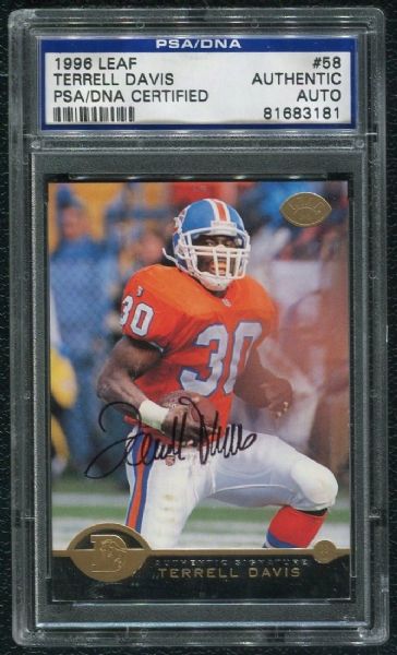 1996 Leaf #58 Terrell Davis Autograph PSA/DNA Authentic