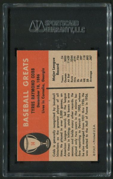 1961 Fleer #14 Ty Cobb SGC 88 NM-MT 8