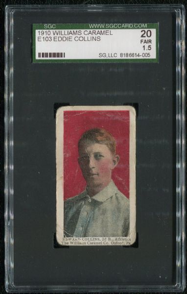 1910 Williams Caramel E103 Eddie Collins SGC 20 Fair 1.5