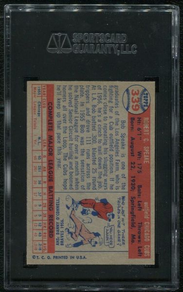 1957 Topps #339 Bob Speake SGC 92 NM-MT+ 8.5