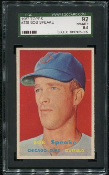 1957 Topps #339 Bob Speake SGC 92 NM-MT+ 8.5