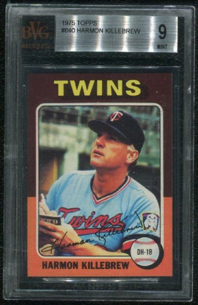 1975 Topps #640 Harmon Killebrew BVG 9 MINT