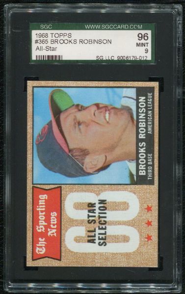 1968 Topps #365 Brooks Robinson All-Star SGC 96 MINT 9