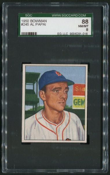 1950 Bowman #245 Al Papai SGC 88 NM-MT 8