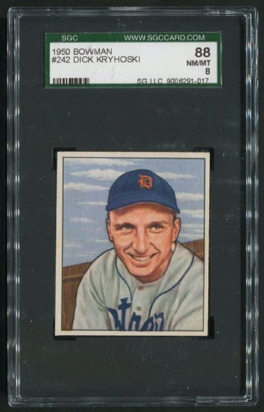 1950 Bowman #242 Dick Kryhoski SGC 88 NM-MT 8