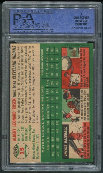 1954 Topps #15 Al Rosen PSA 8 NM-MT