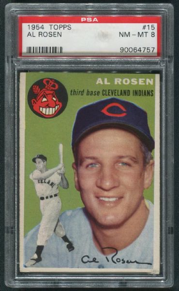 1954 Topps #15 Al Rosen PSA 8 NM-MT