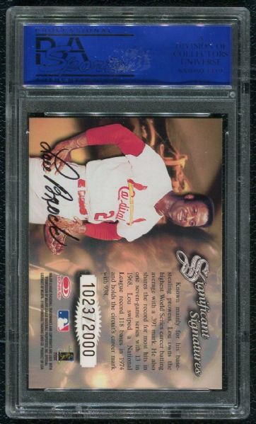 1997 Donruss Signature Series Lou Brock Autograph PSA 10 GEM MINT