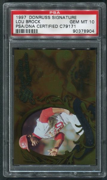 1997 Donruss Signature Series Lou Brock Autograph PSA 10 GEM MINT