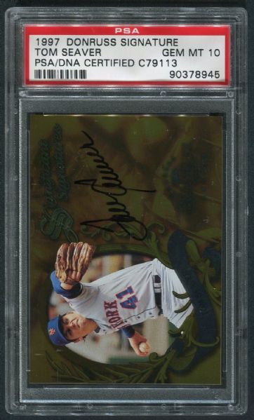 1997 Donruss Signature Series Tom Seaver Autograph PSA 10 GEM MINT