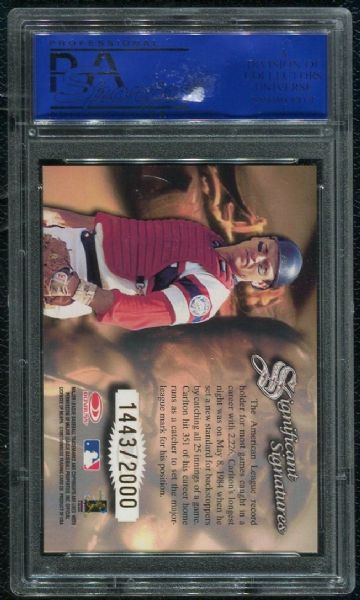 1997 Donruss Signature Series Carlton Fisk Autograph PSA 10 GEM MINT