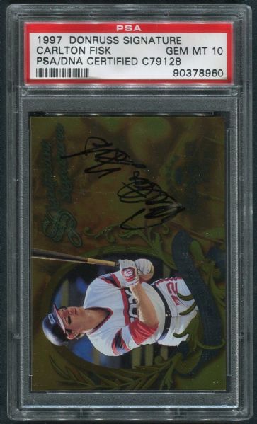 1997 Donruss Signature Series Carlton Fisk Autograph PSA 10 GEM MINT