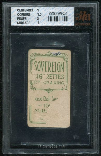 1909 Sovereign Cigarettes T206 Hans Lobert BVG 2