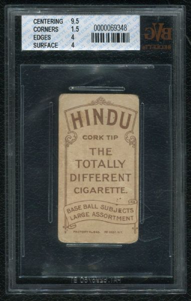 1909-11 Hindu Cigarettes T206 George McQuillan BVG 2.5