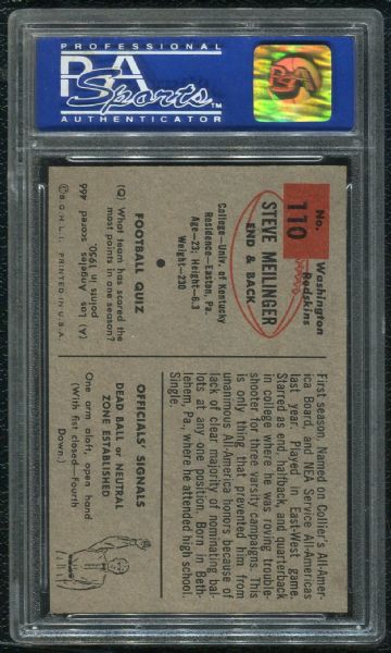 1954 Bowman #110 Steve Meilinger PSA 8 NM-MT