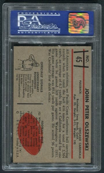 1953 Bowman #45 John Olszewski PSA 8 NM-MT