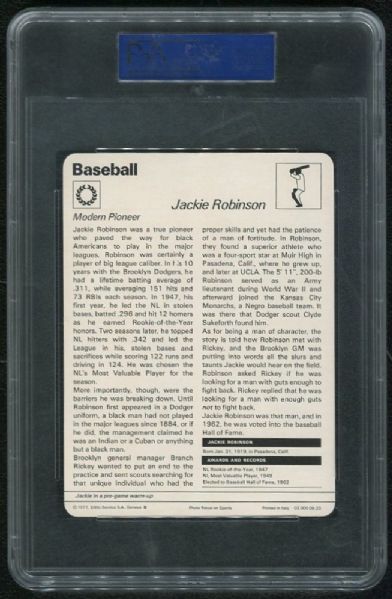 1977-79 Sportscaster Italy Jackie Robinson PSA 8 NM-Mt