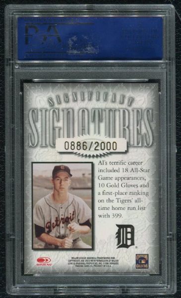 1998 Donruss Significant Signatures Al Kaline Autograph PSA 9 MINT