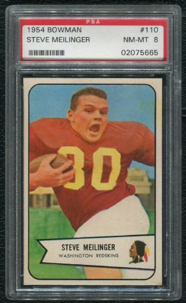 1954 Bowman #110 Steve Meilinger PSA 8 NM-MT