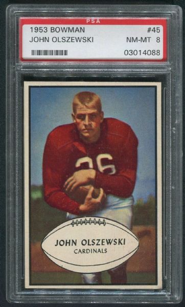 1953 Bowman #45 John Olszewski PSA 8 NM-MT