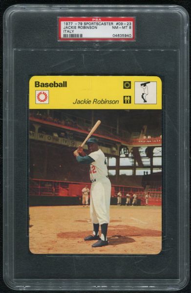 1977-79 Sportscaster Italy Jackie Robinson PSA 8 NM-Mt