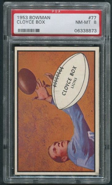 1953 Bowman #77 Cloyce Box PSA 8 NM-MT