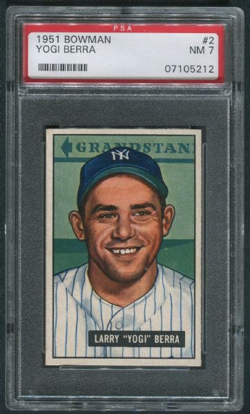 1951 Bowman #2 Yogi Berra PSA 7 NM