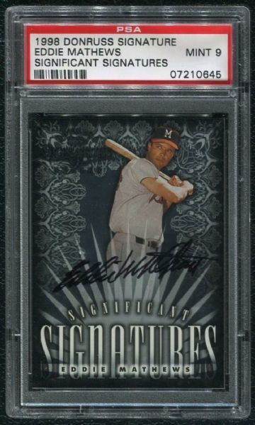 1998 Donruss Significant Signatures Eddie Mathews Autograph PSA 9 MINT