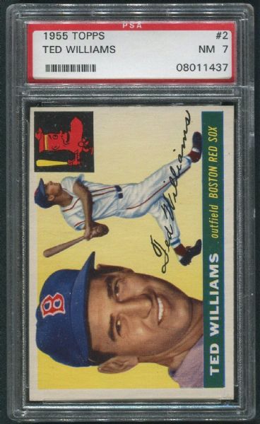 1955 Topps #2 Ted Williams PSA 7 NM