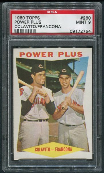 1960 Topps #260 Power Plus Colavito/Francona PSA 9 MINT