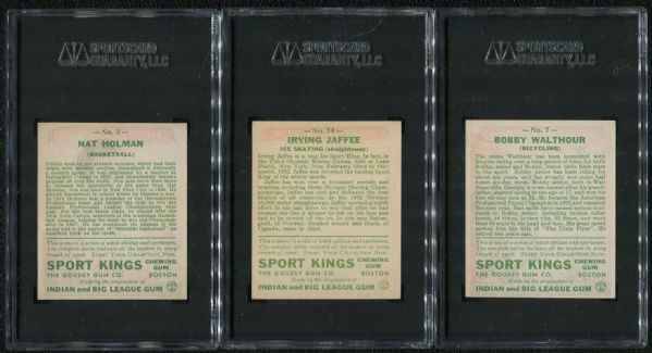 1933 Sport Kings Lot of 3 SGC Graded w/ Nat Holman RC