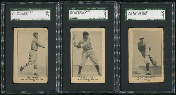 1917 Boston Store SGC Graded Lot of 3 SGC 40 VG 3