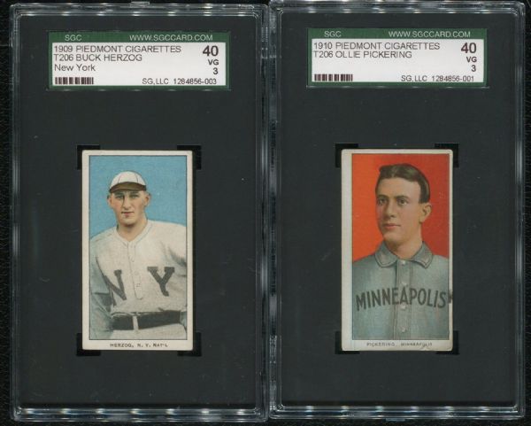 1909-11 Sweet Caporal & Piedmont T206s Lot of 4 SGC 40 VG 3