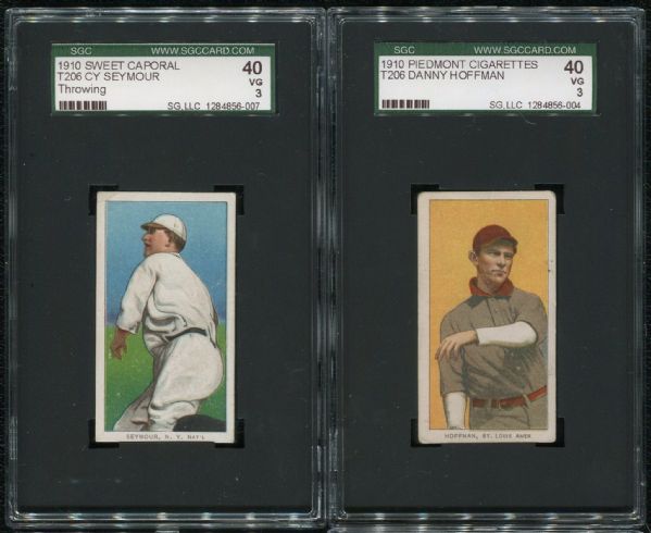 1909-11 Sweet Caporal & Piedmont T206s Lot of 4 SGC 40 VG 3