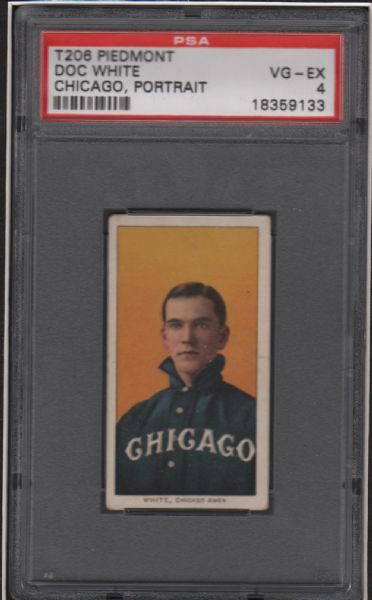 1909-11 T206 Piedmont Doc White Chicago, Portrait PSA 4