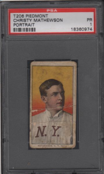 1909-11 T206 Piedmont Christy Mathewson Portrait PSA 1